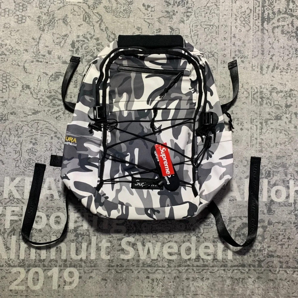 Supreme Cordura Backpack Snow Camo White Grey Box Logo Streetwear Bag